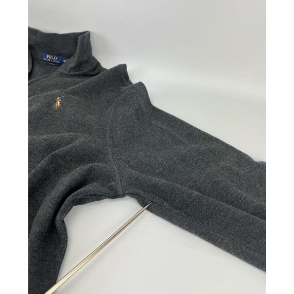Polo Ralph Lauren Mens XL Grey Estate Rib 1/4 Zip Long Sleeve Pullover Sweater - Picture 6 of 8
